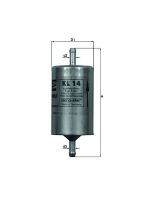 Mahle kl14 fuel filter fits - mahle,
