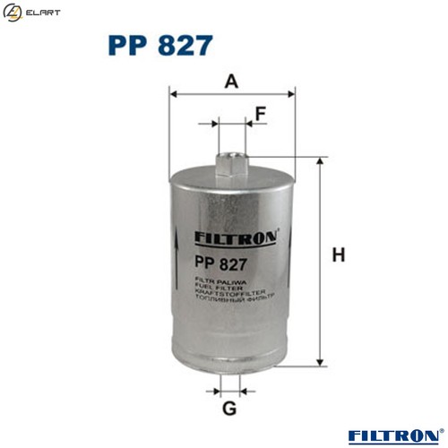 Fuel filter 827 for - fuel, peugeot
