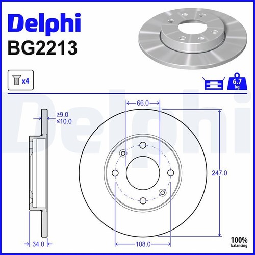 Brake disc delphi - delphi, for