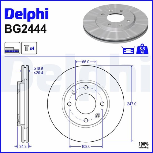 Brake disc delphi bg2444 - disc,