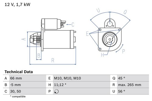 Starter bosch 0986013240 - bosch,